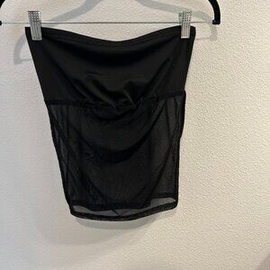 A strapless black top